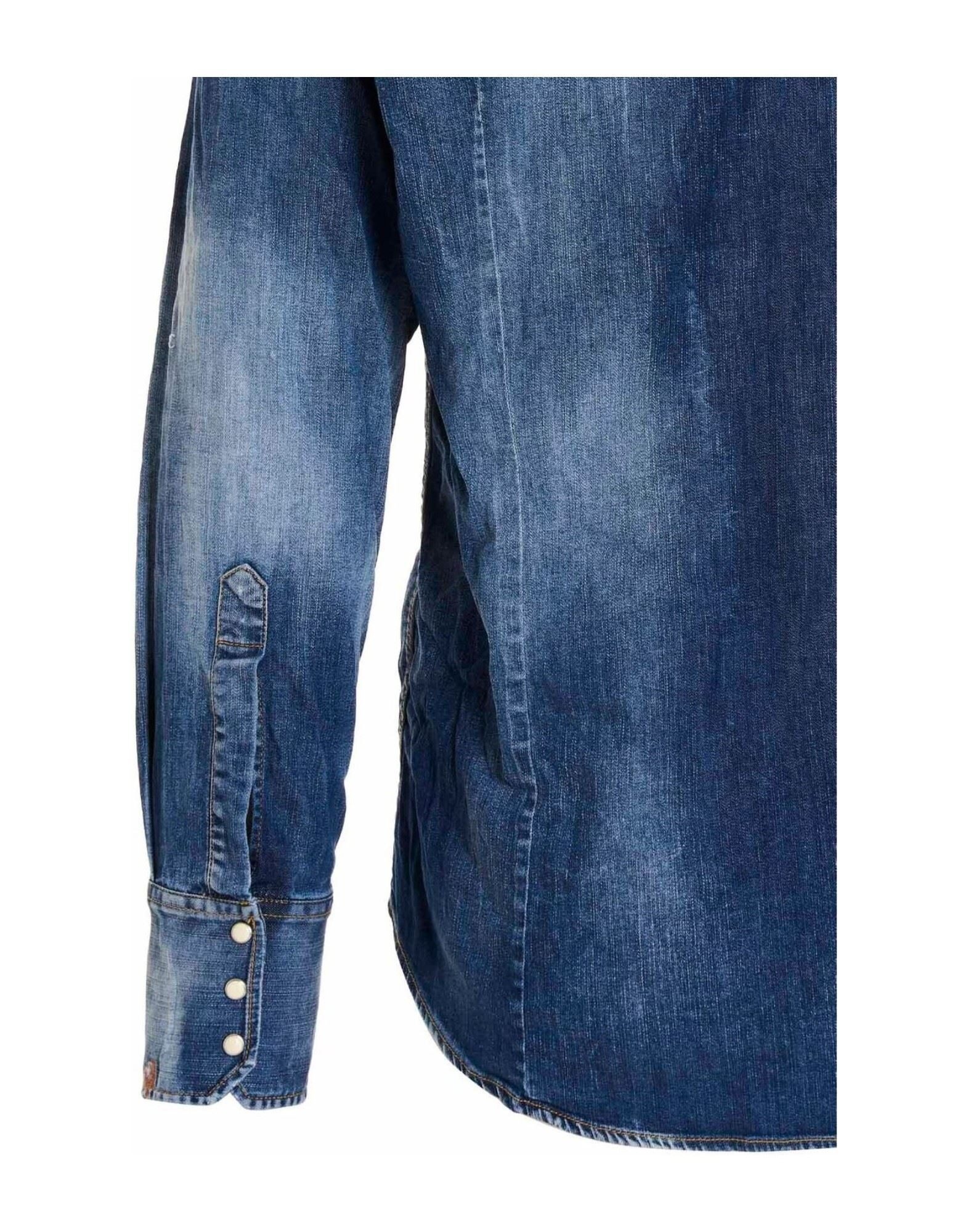 Blue Men's Denim Shirt - 4
