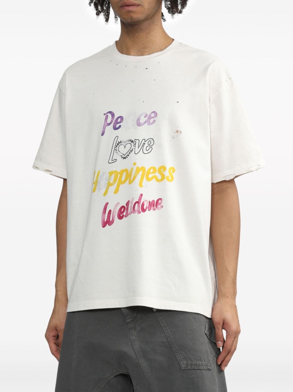 Peace logo-print T-shirt - 3
