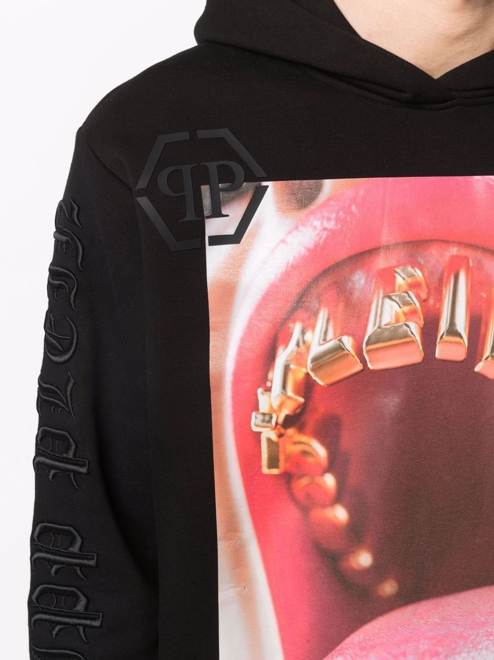 Lips graphic-print hoodie - 6