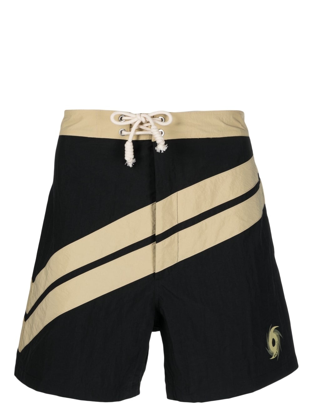 diagonal-stripe swim shorts - 1