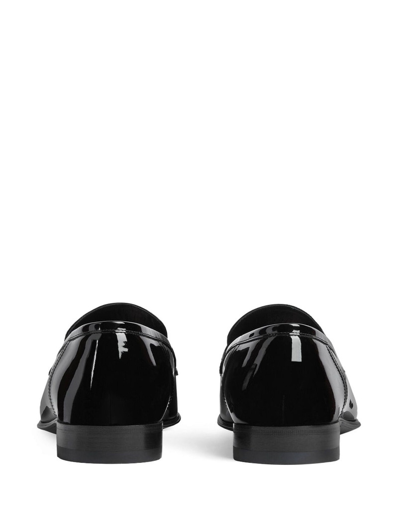 logo-plaque leather loafers 3