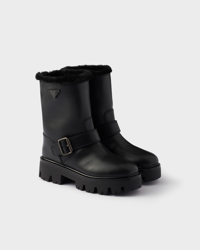 Leather and shearling booties 1