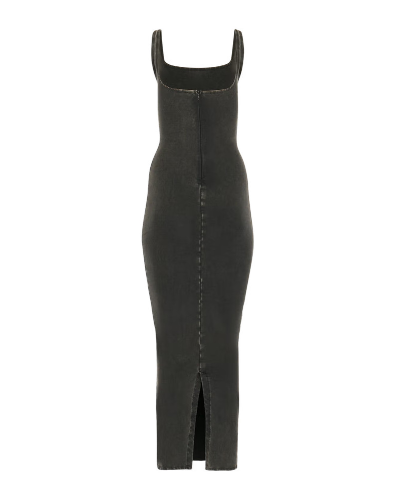 SQUARE NECK MAXI WASHED BLACK 3