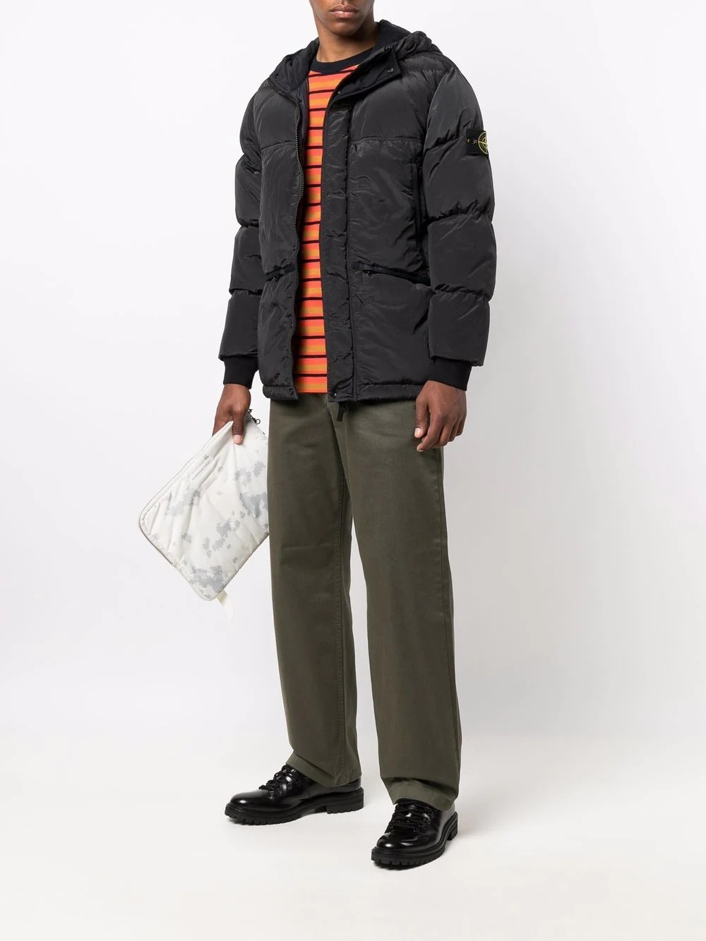 logo patch puffer jacket - 2