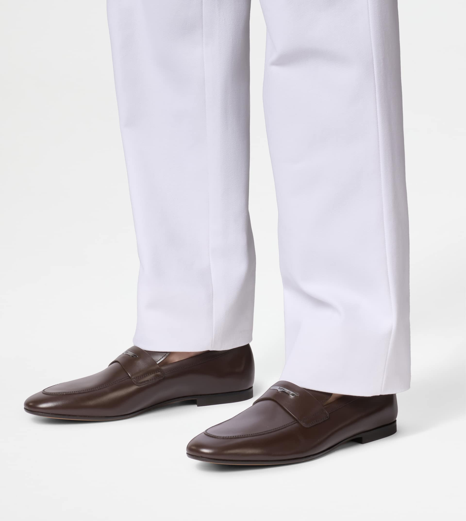 LOAFERS IN LEATHER - BROWN - 7