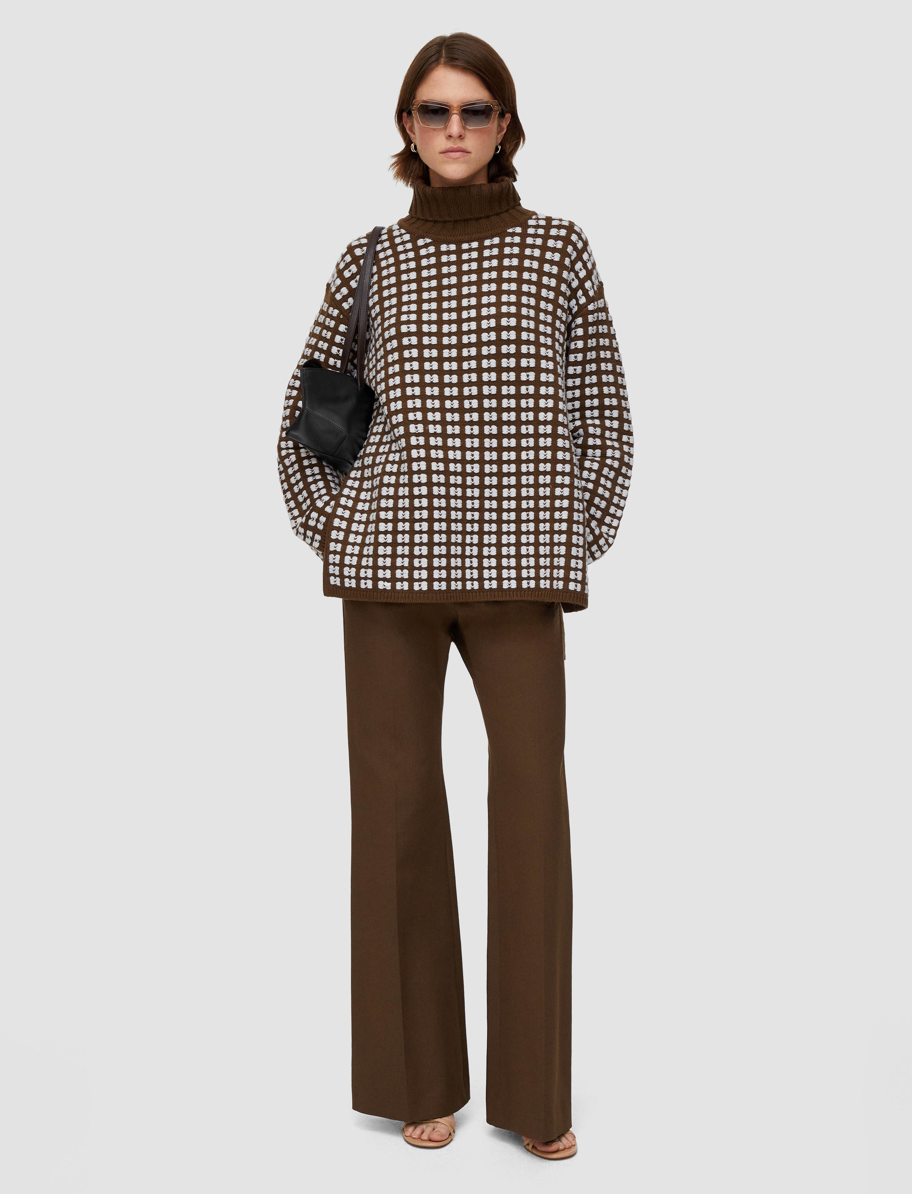 Waffle Knit High Neck Jumper - 2