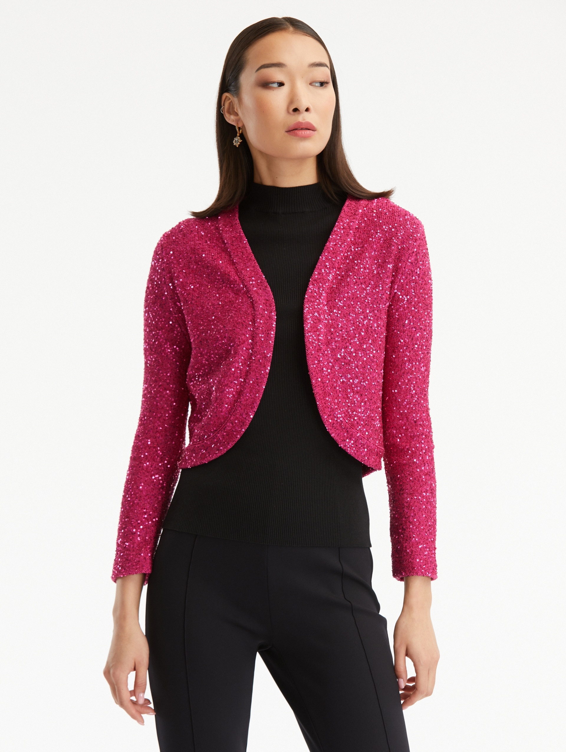 SEQUIN CASHMERE SILK BOLERO - 1