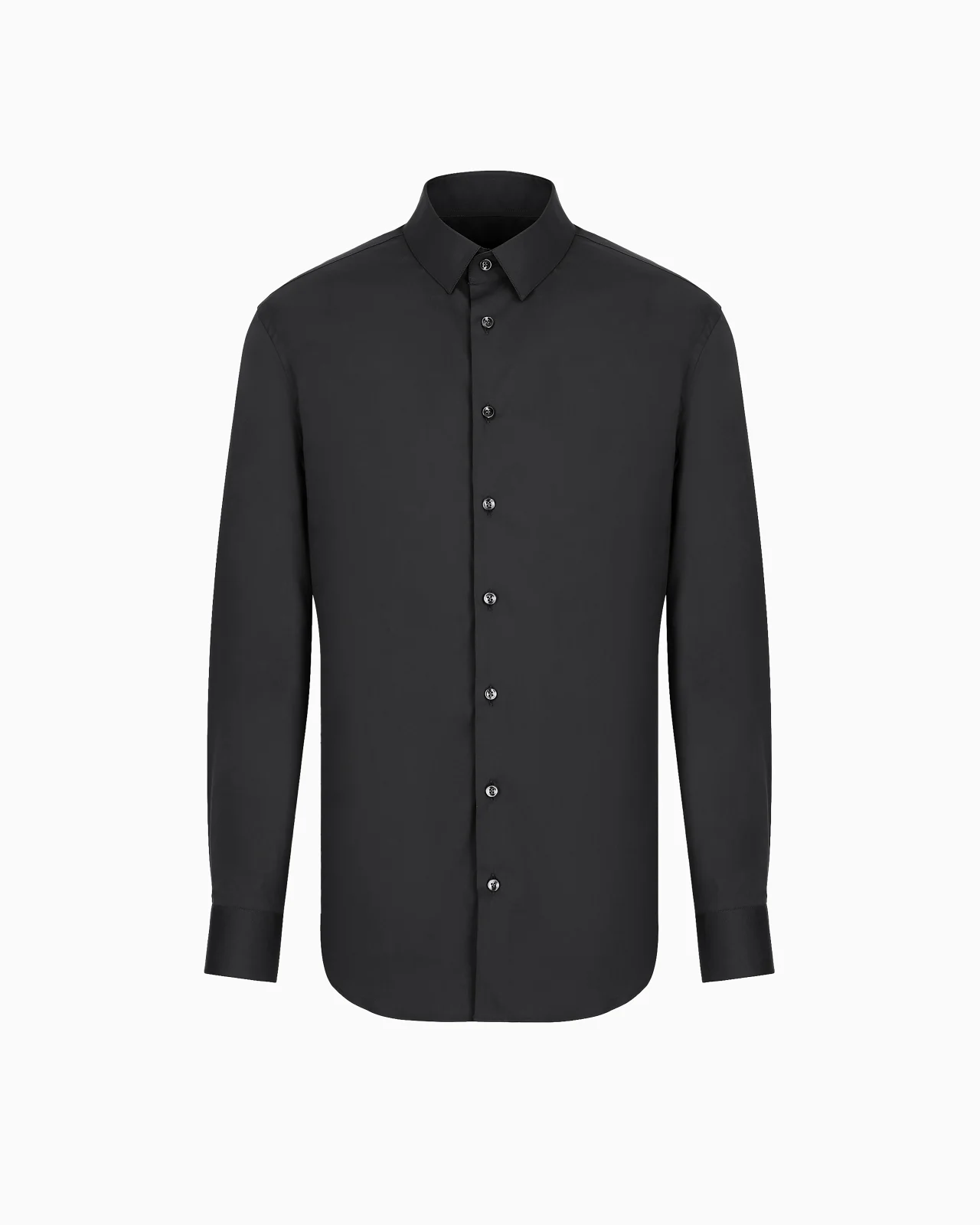 Plain-knit stretch cotton shirt - 1