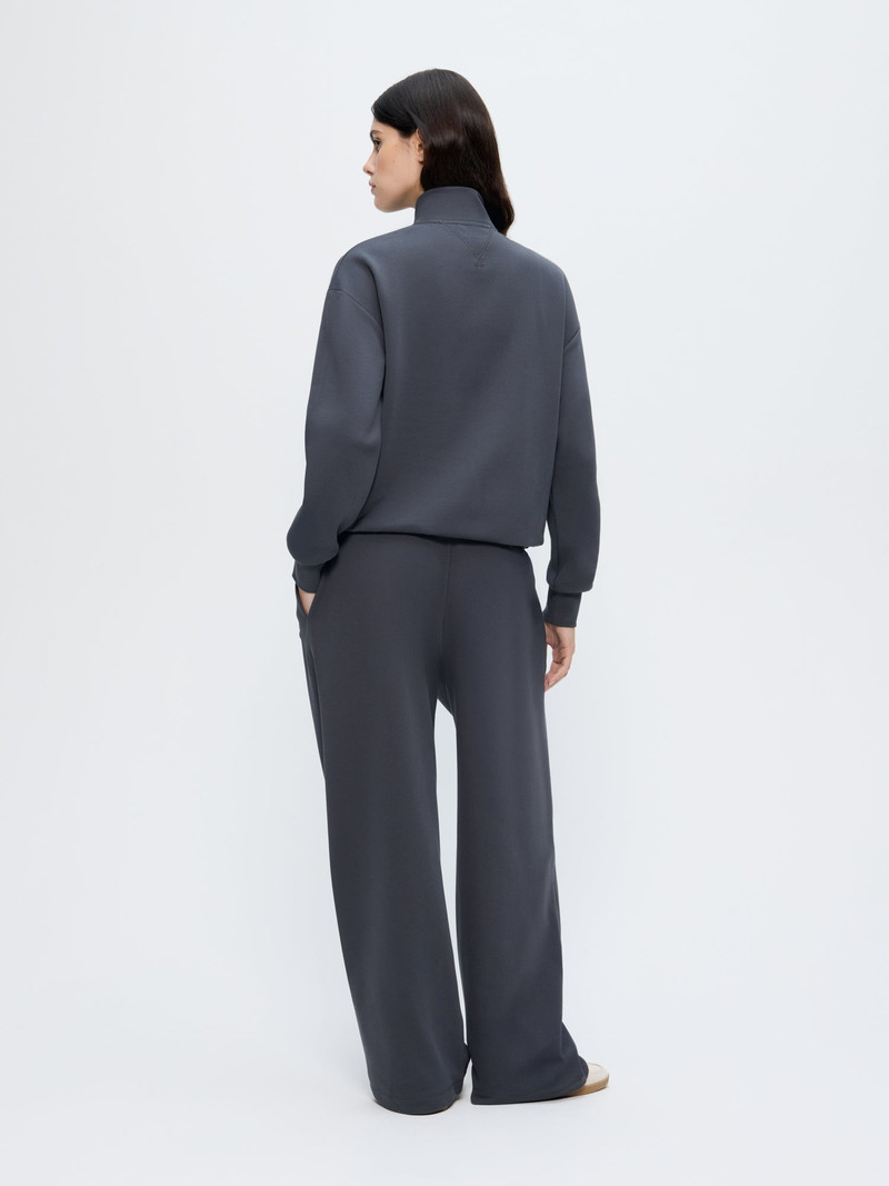 Womens Straight Leg Track Pants - Smoked Black 5