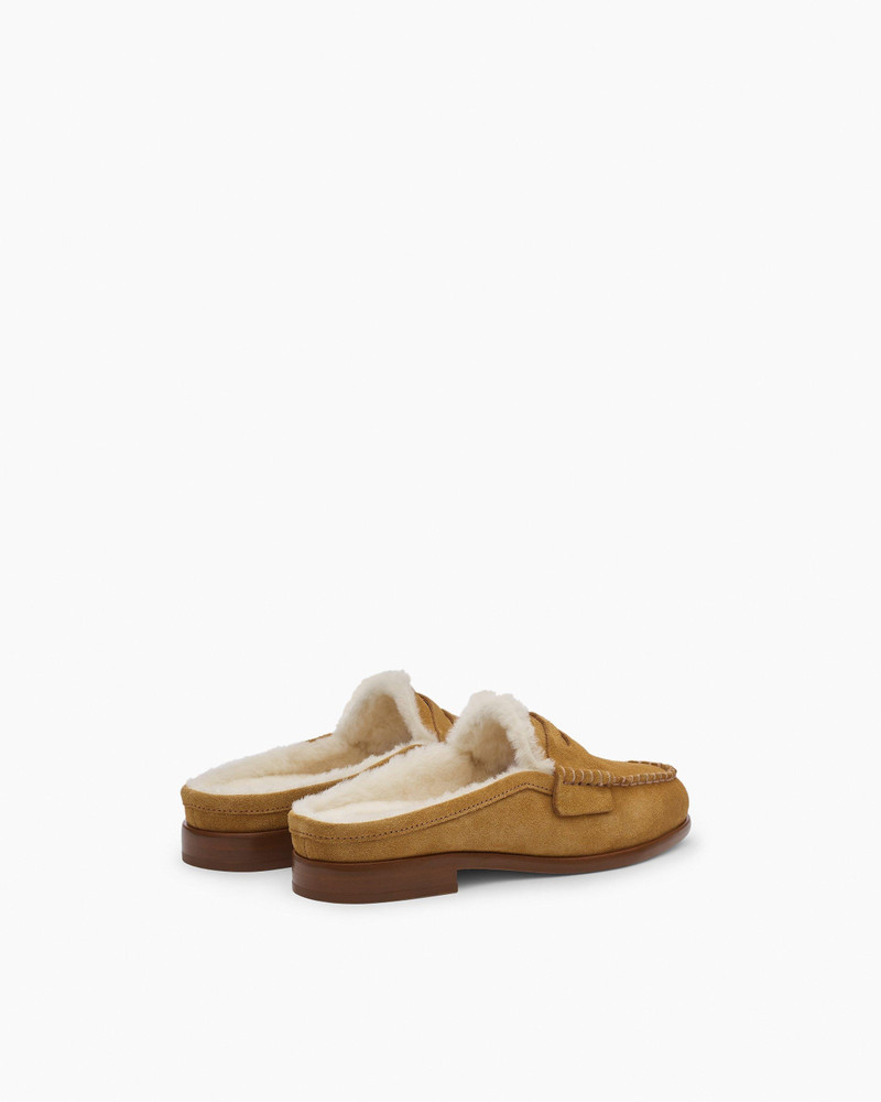 Carter Suede Shearling Mules 4