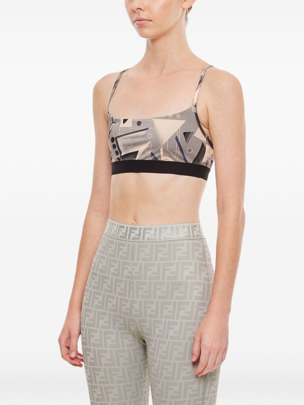 abstract-print sports bra - 2