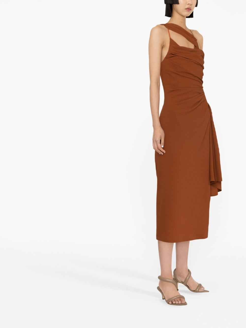 Abanada draped asymmetric dress - 4