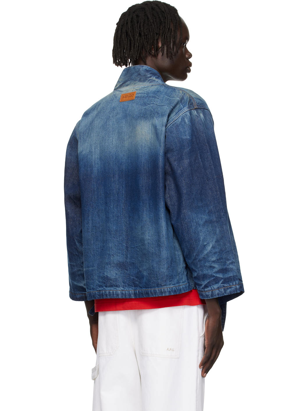 Navy Kenzo Paris Kimino Denim Jacket - 3