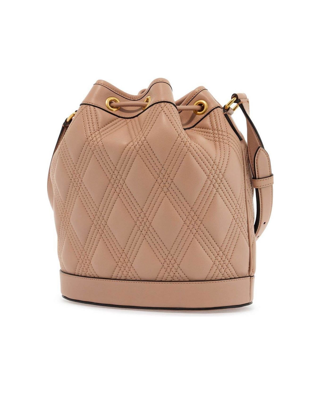 Vlogo Plaque Drawstring Quilted Shoulder Bag - 2