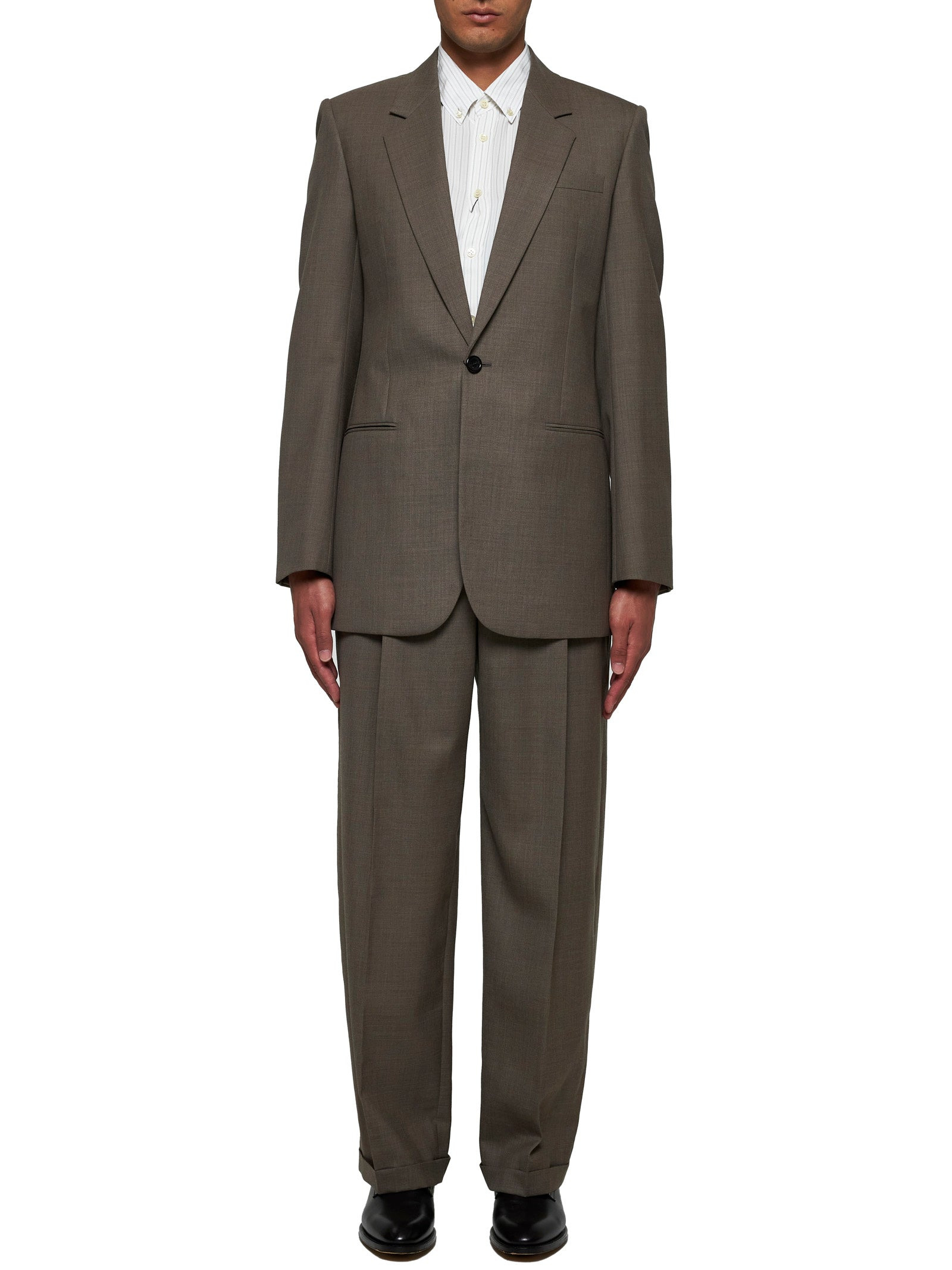 Saint Laurent Men Single-Breasted Wool Blazer - 2