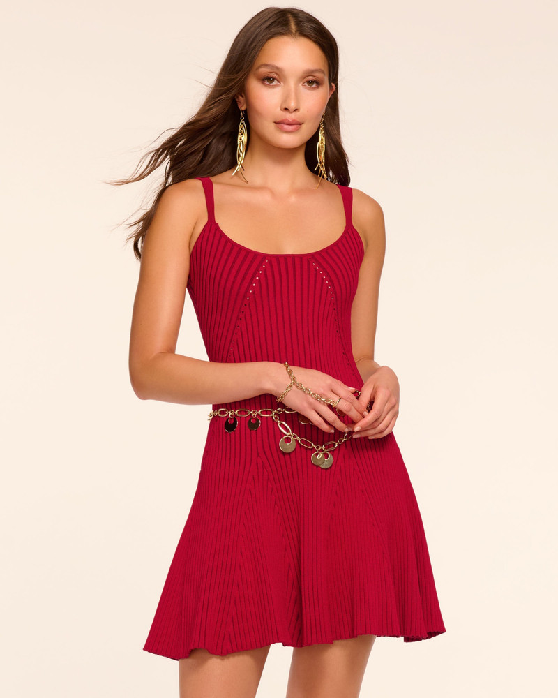 Lidia Rib Knit A-Line Mini Dress 1