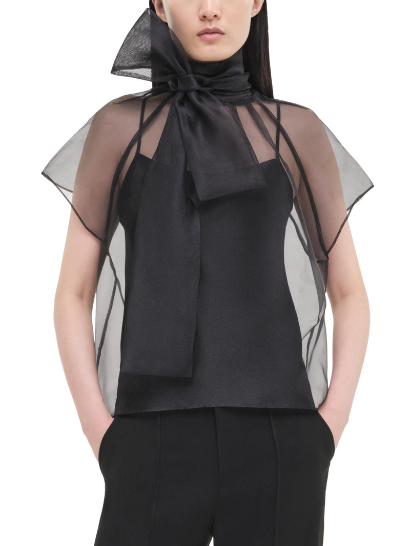 Women's Feyre Bow-Neck Top - Black 4