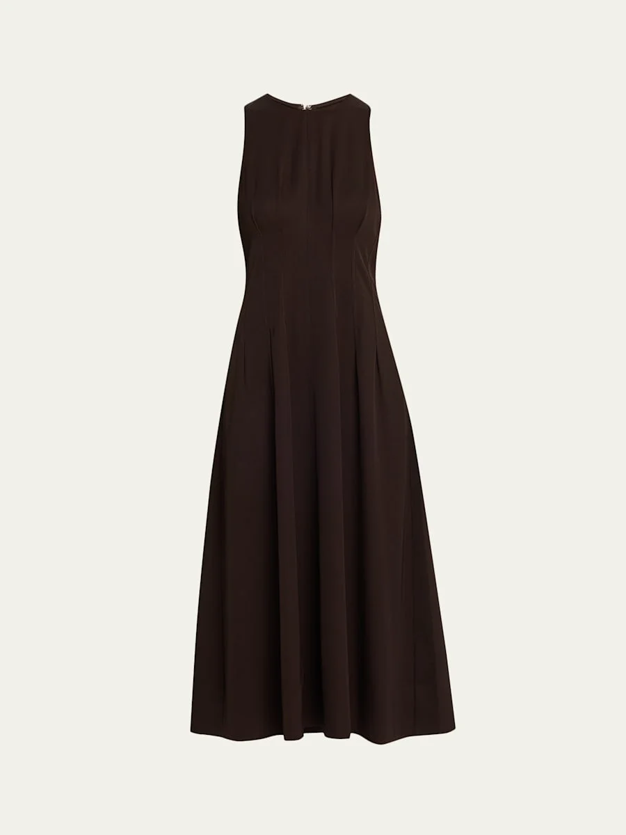 Bronwyn Wool Twill A-Line Midi Dress - 1