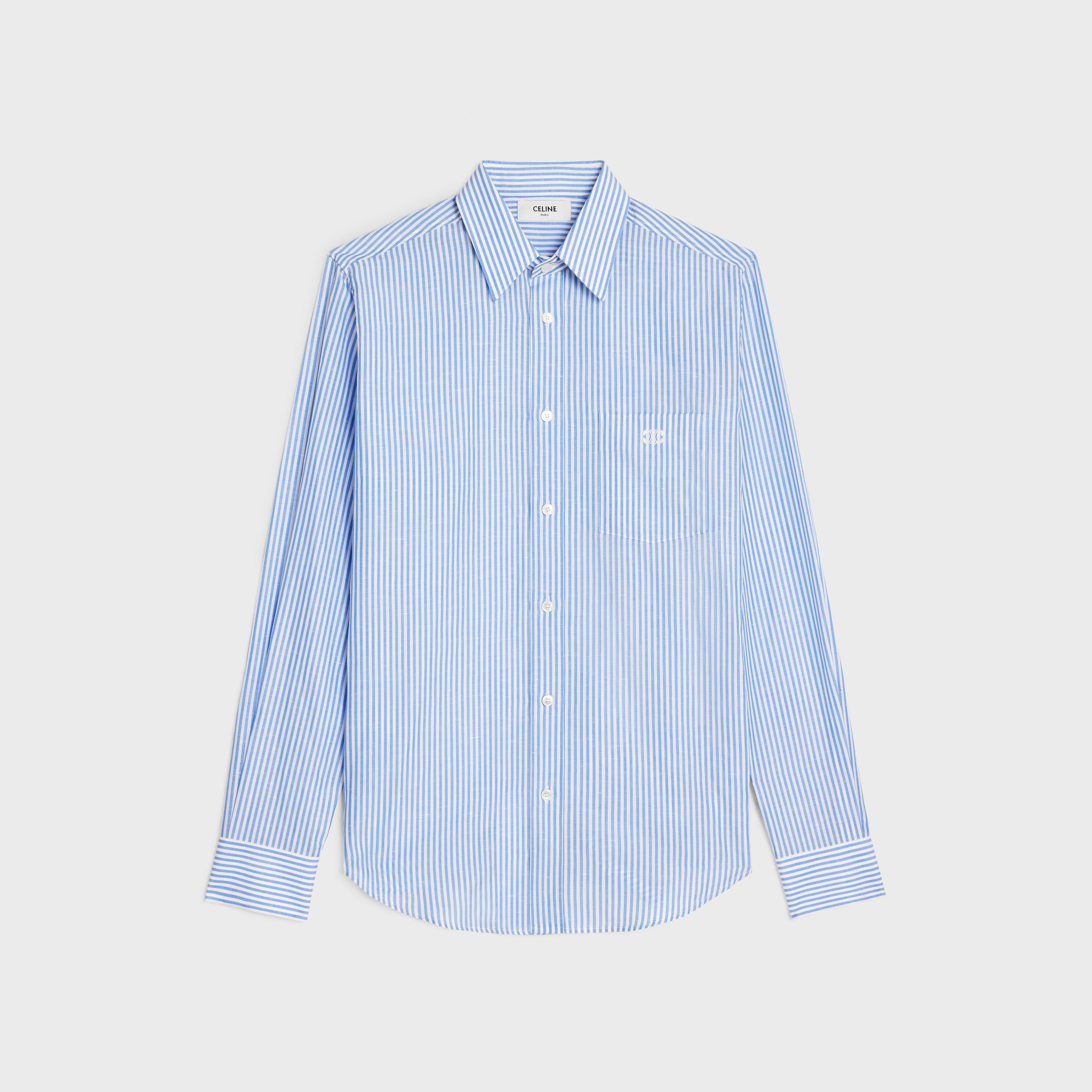 loose shirt in striped cotton linen - 1