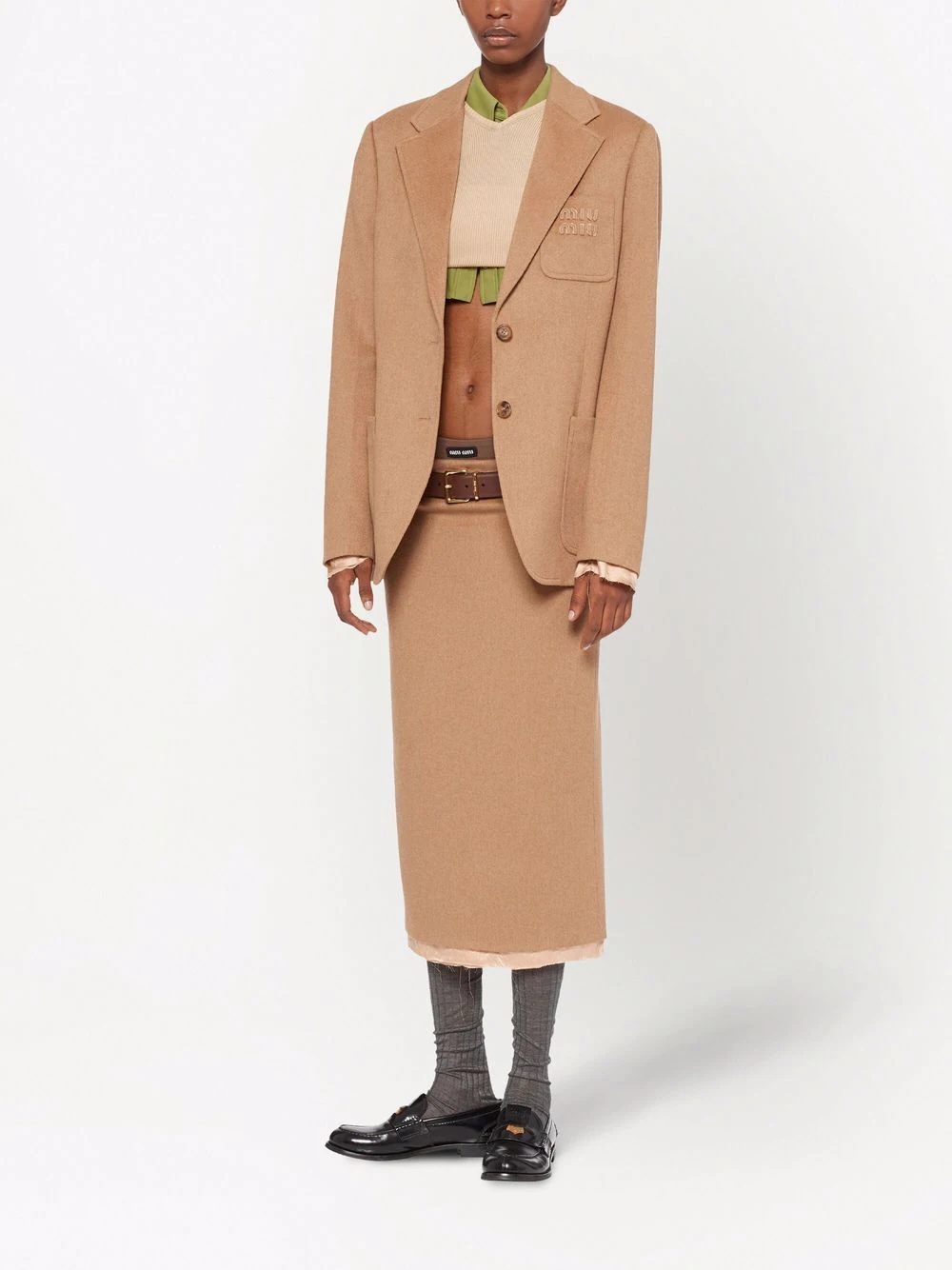 camel-hair pencil skirt - 2