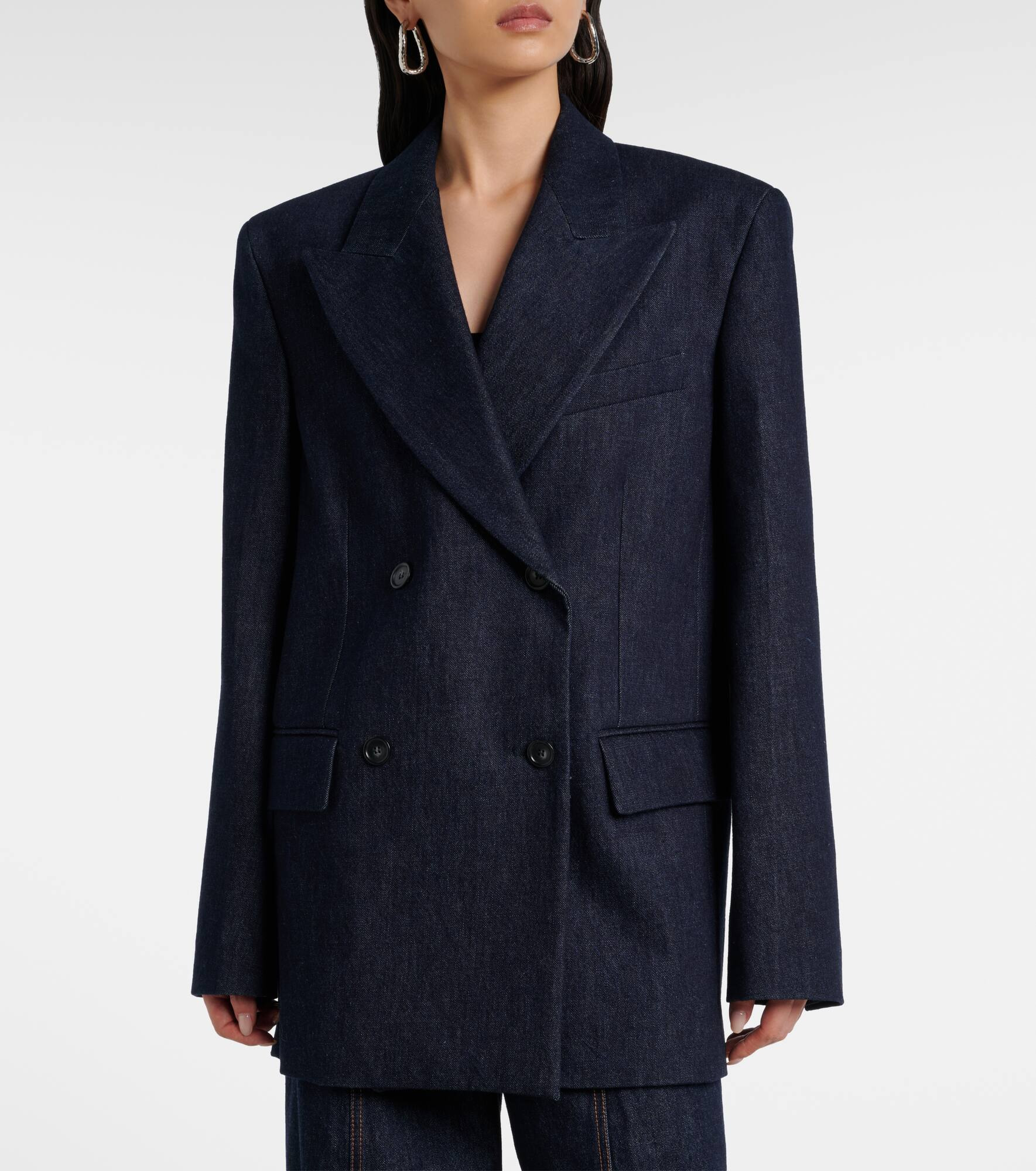 Ancella double-breasted denim blazer - 7