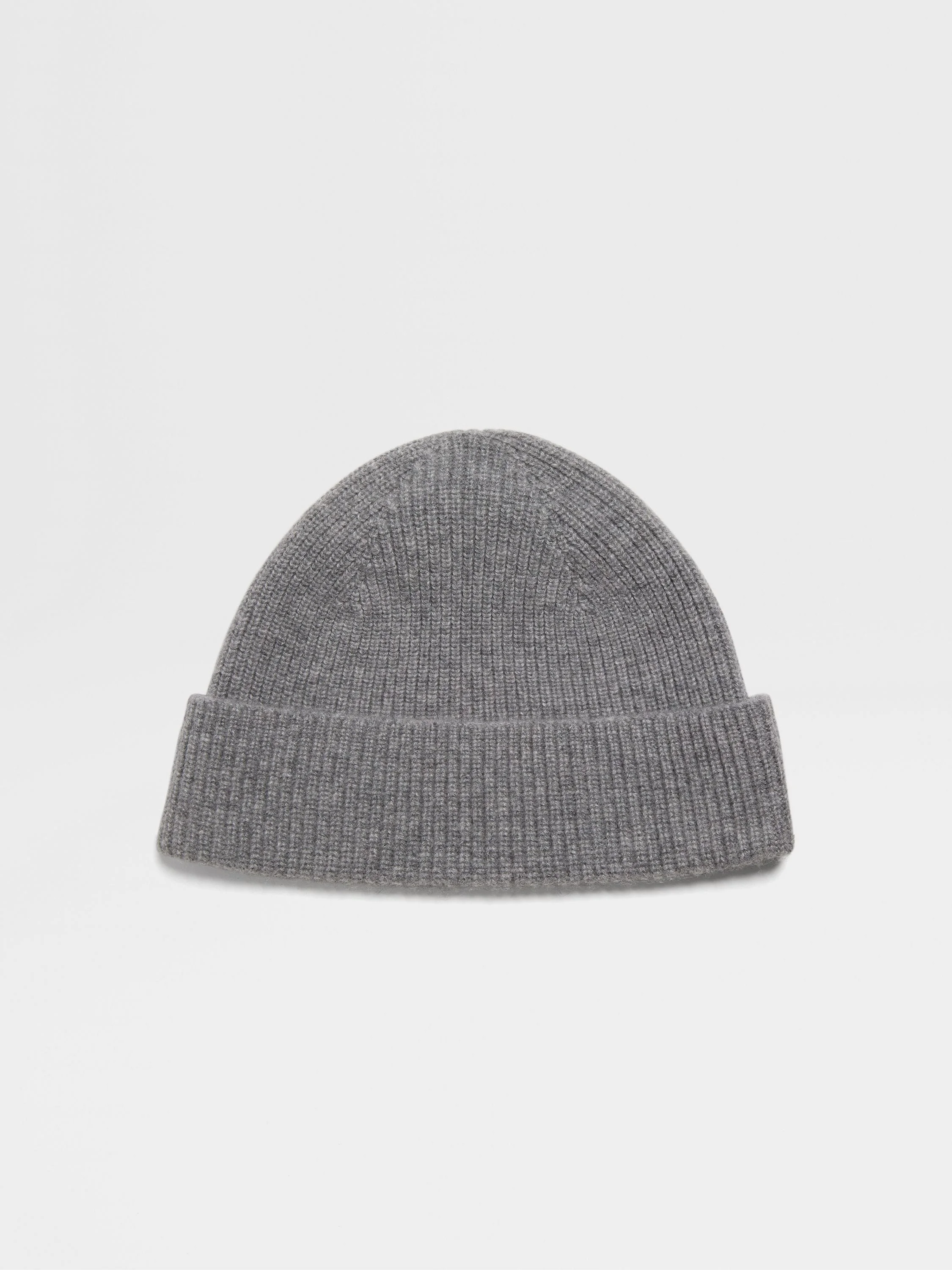 GREY MÉLANGE OASI CASHMERE BEANIE - 1