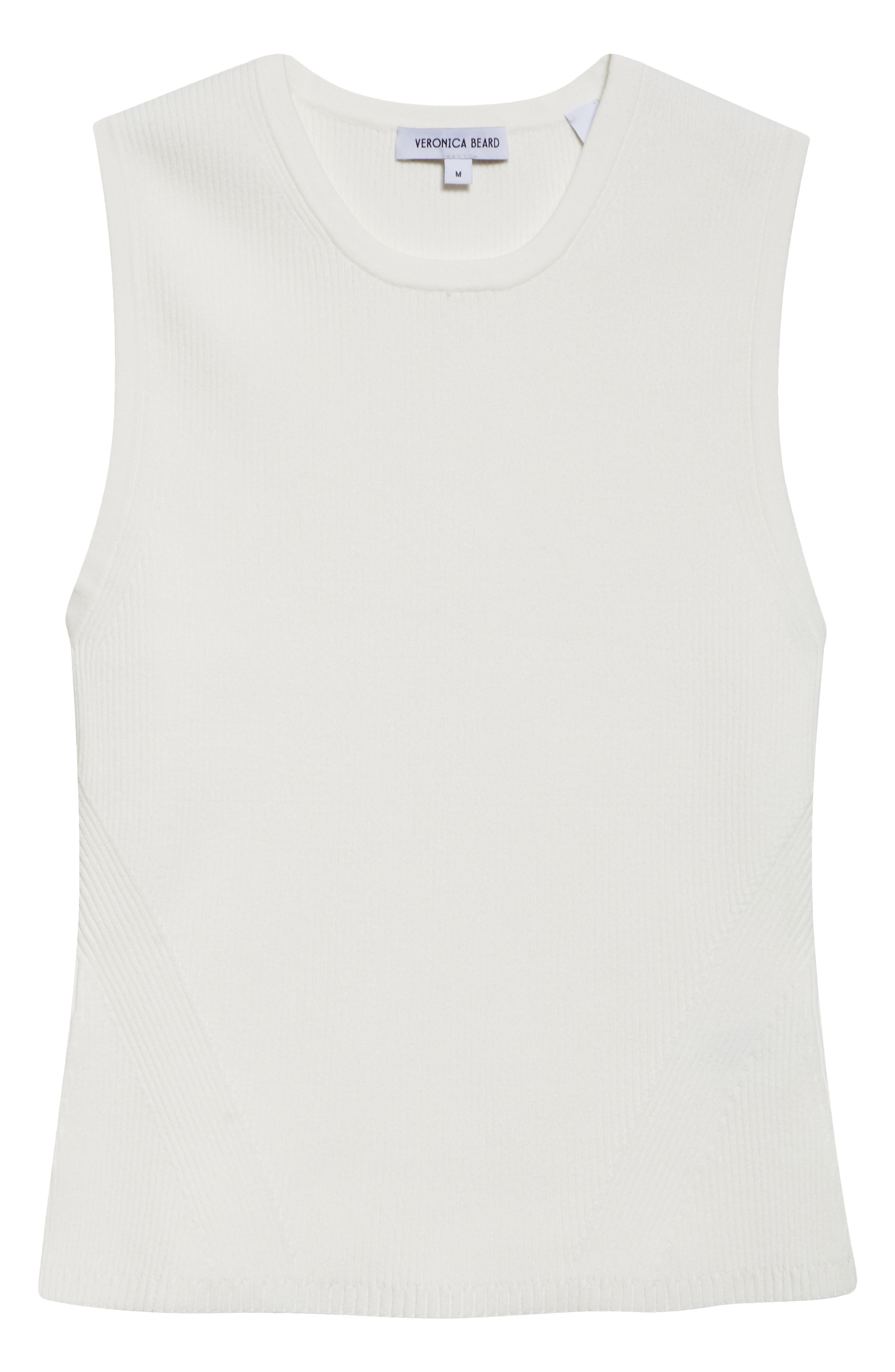 Veronica Beard Rib Sweater Tank in Off White at Nordstrom - 5