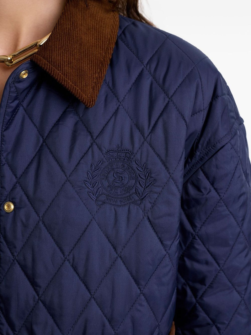 quilted corduroy-collar puffer jacket 5