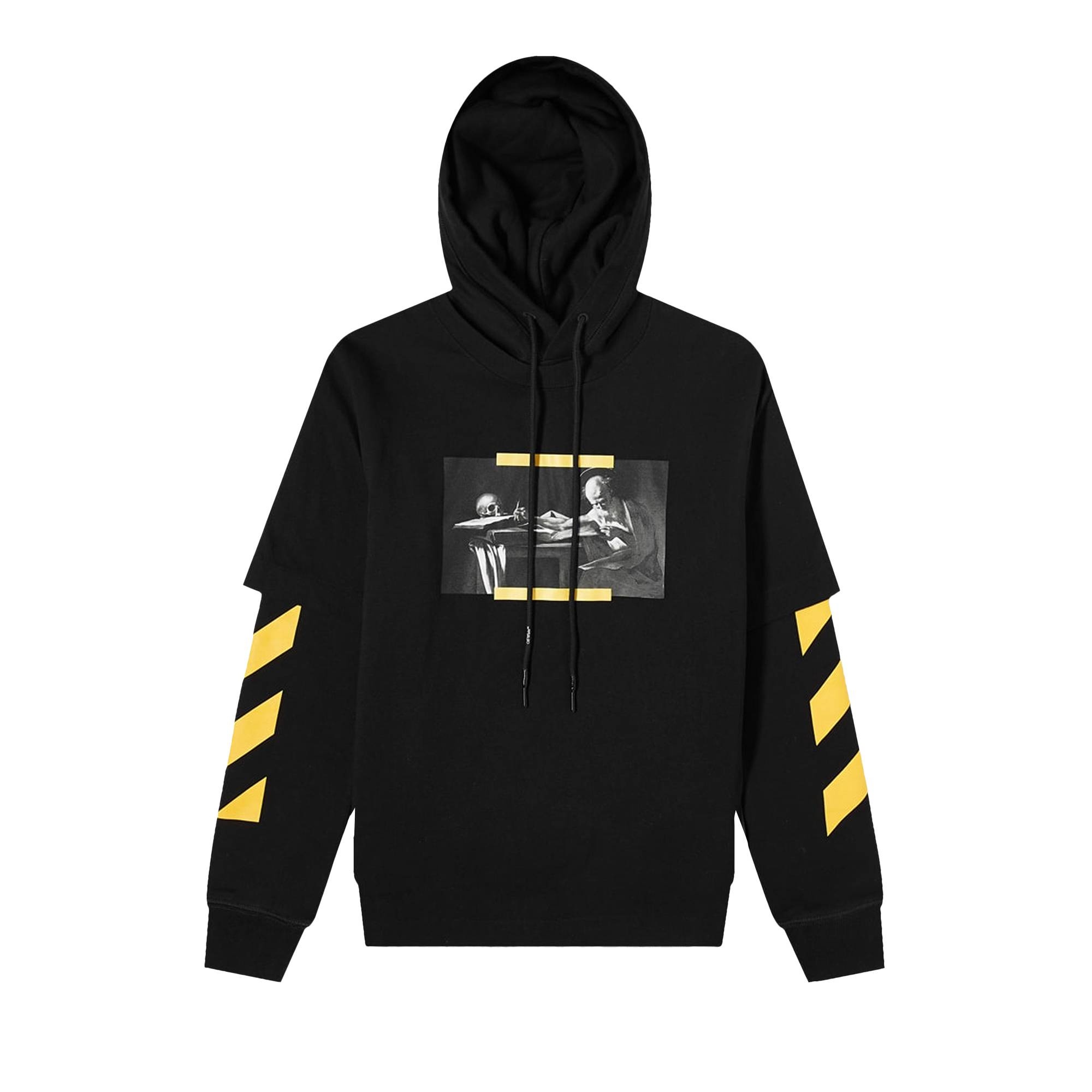 Off White Off White Caravaggio Painting Double Sleeve Hoodie Black Multicolor goat REVERSIBLE