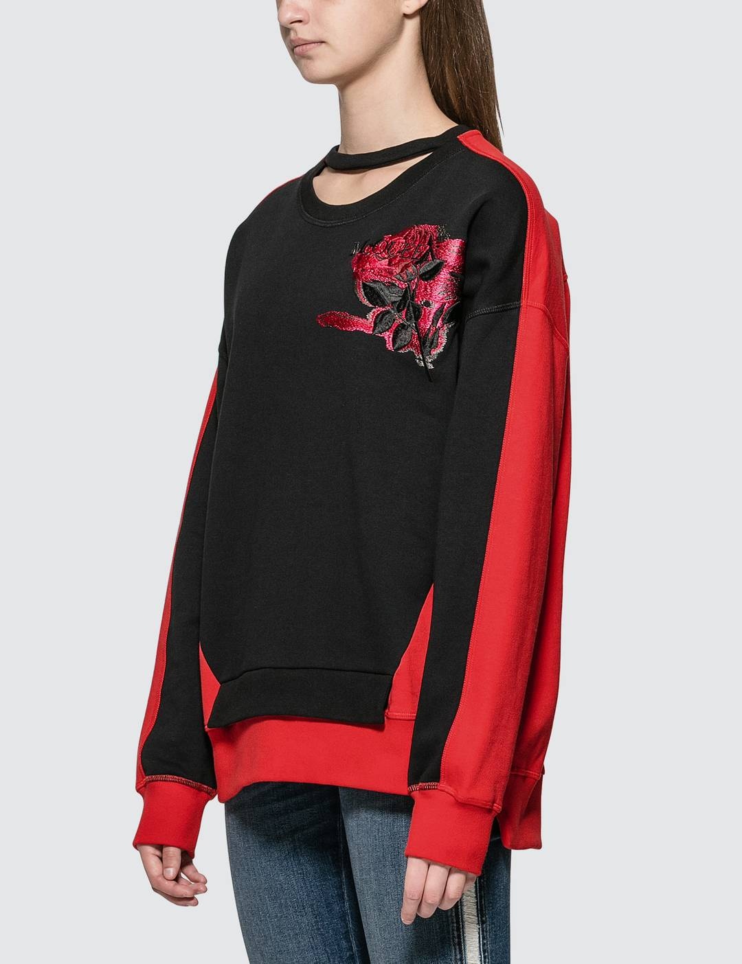 Rose Embroidered Sweatshirt - 2