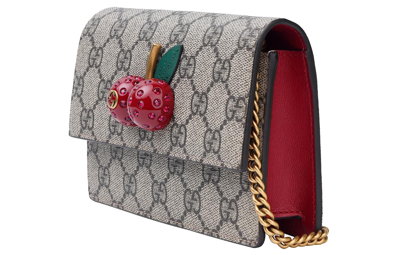 (WMNS) Gucci Canvas Chains Shoulderbag Mini Khaki 481291-K9GXT-8694 - 2