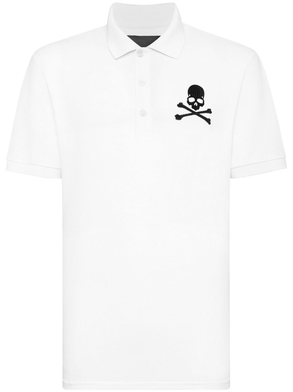 Skull&Bones-print cotton polo shirt - 1