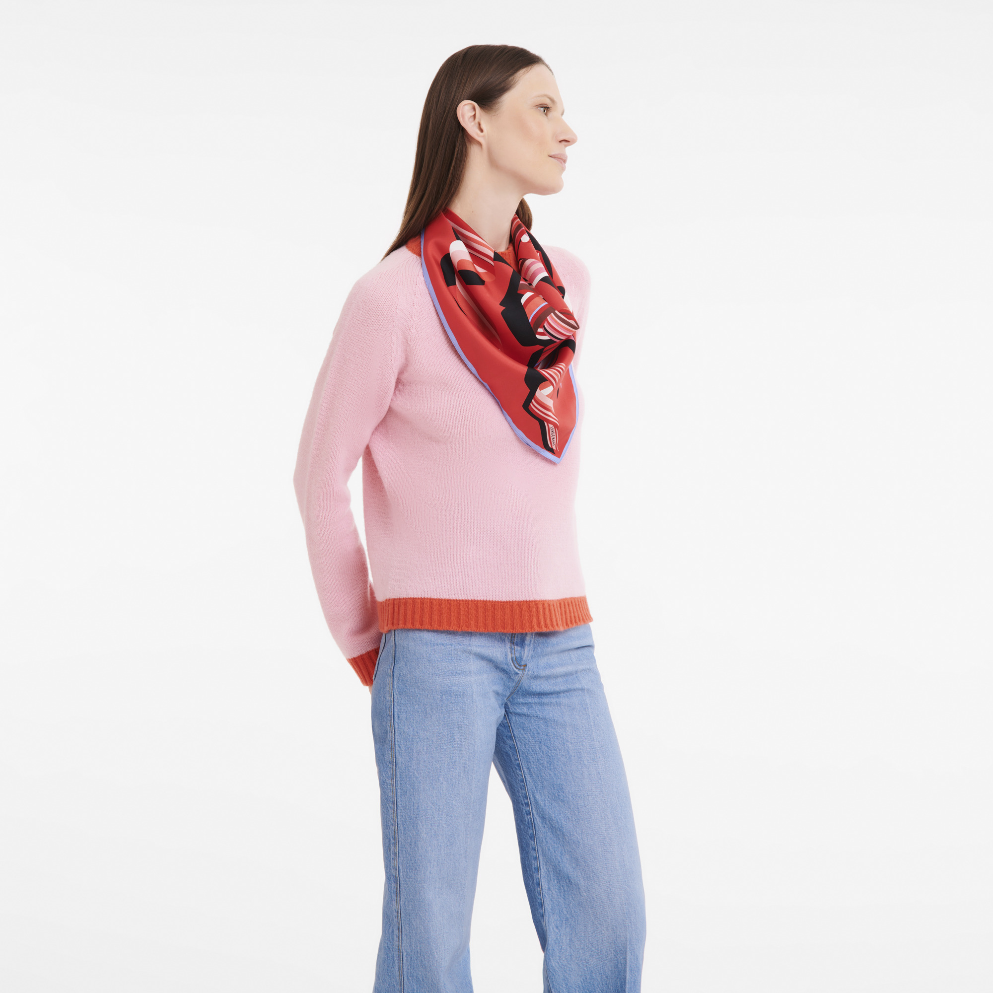 Cocarde Longchamp Silk scarf 70 Red - OTHER - 2