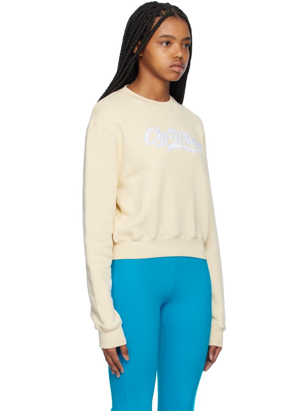 Beige Embr Sweatshirt - 2