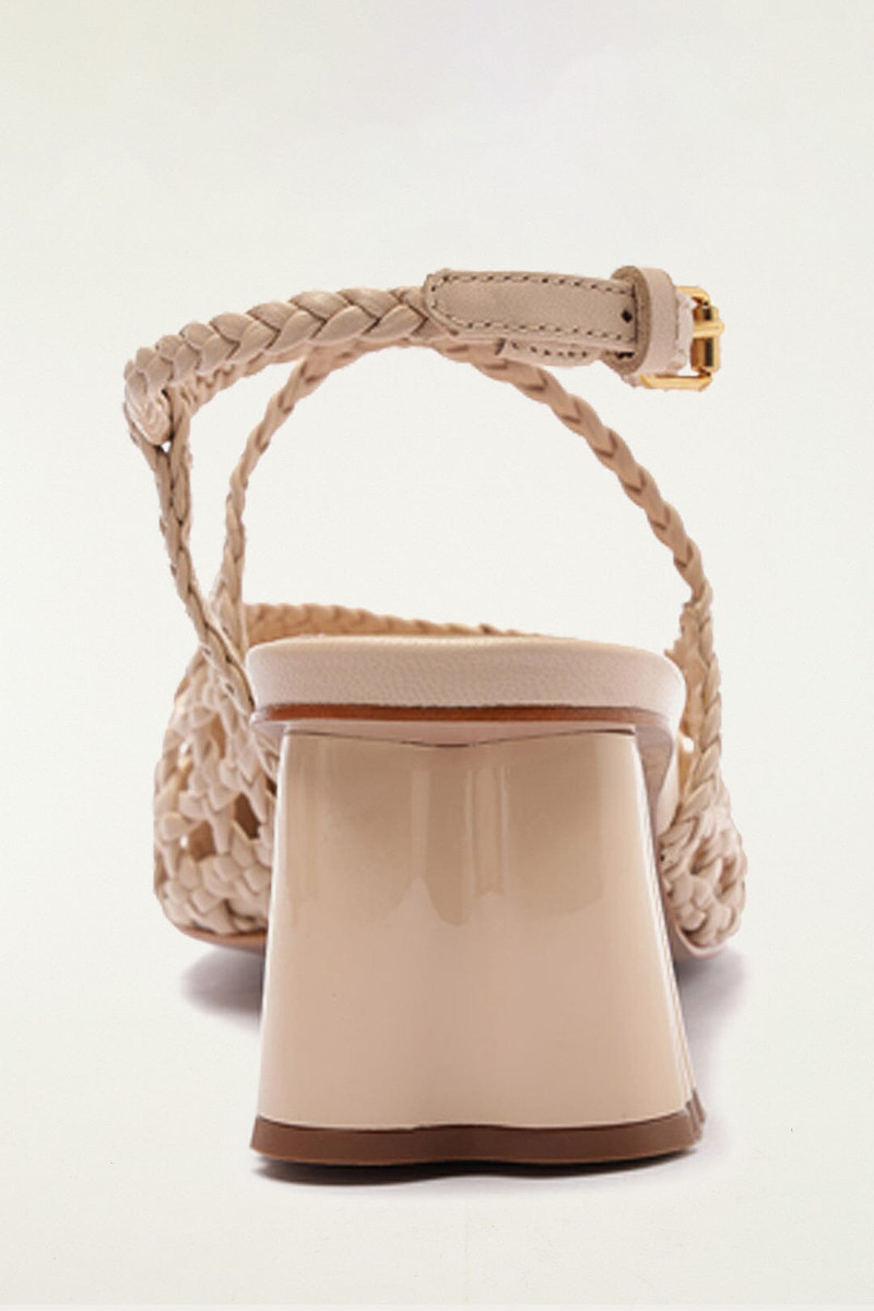 Cream Woven Wedge Heeled Sandal 4