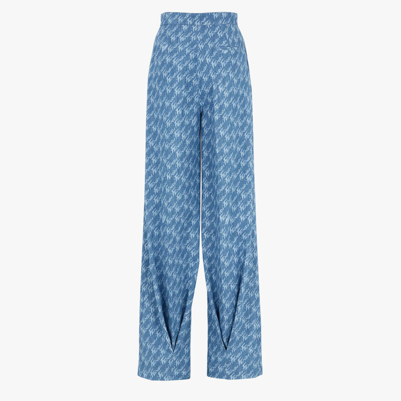 FENDI Light blue chambray pants outlook
