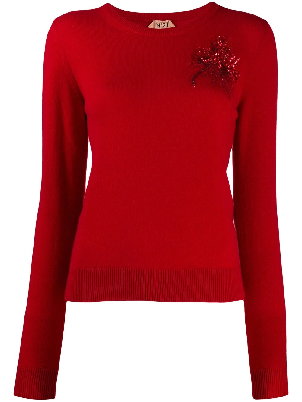 embroidered knitted jumper - 1