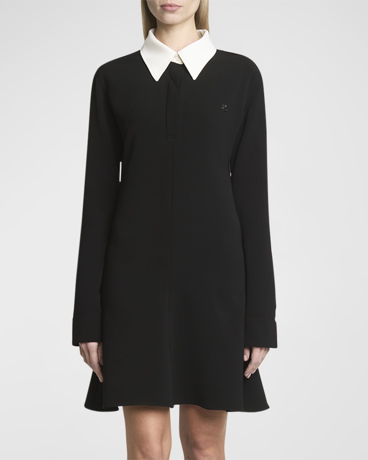 Long-Sleeve Mini Polo Dress - 3