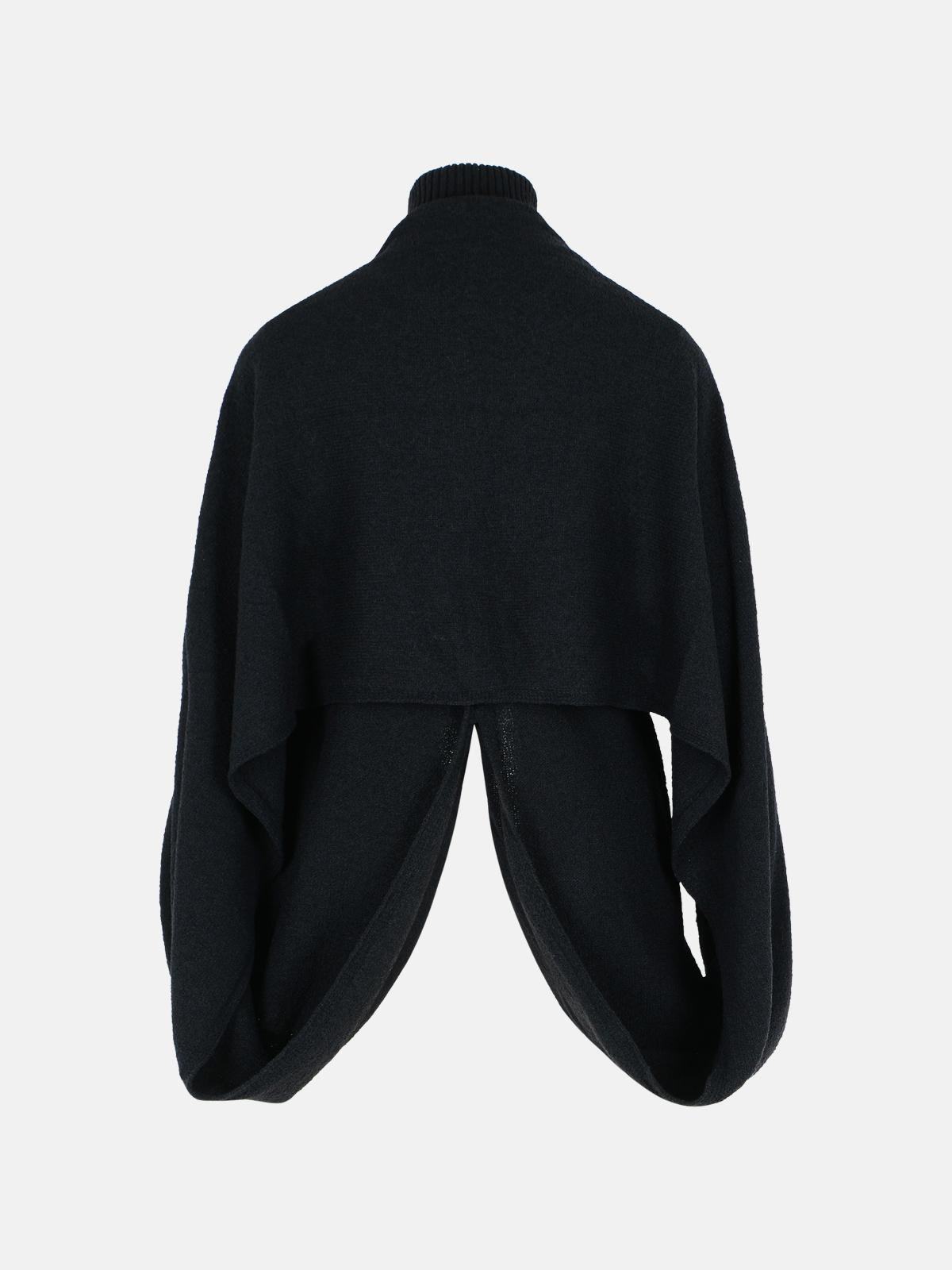 'ADEPTO' BLACK VIRGIN WOOL BLEND HIGH NECK SWEATER - 3
