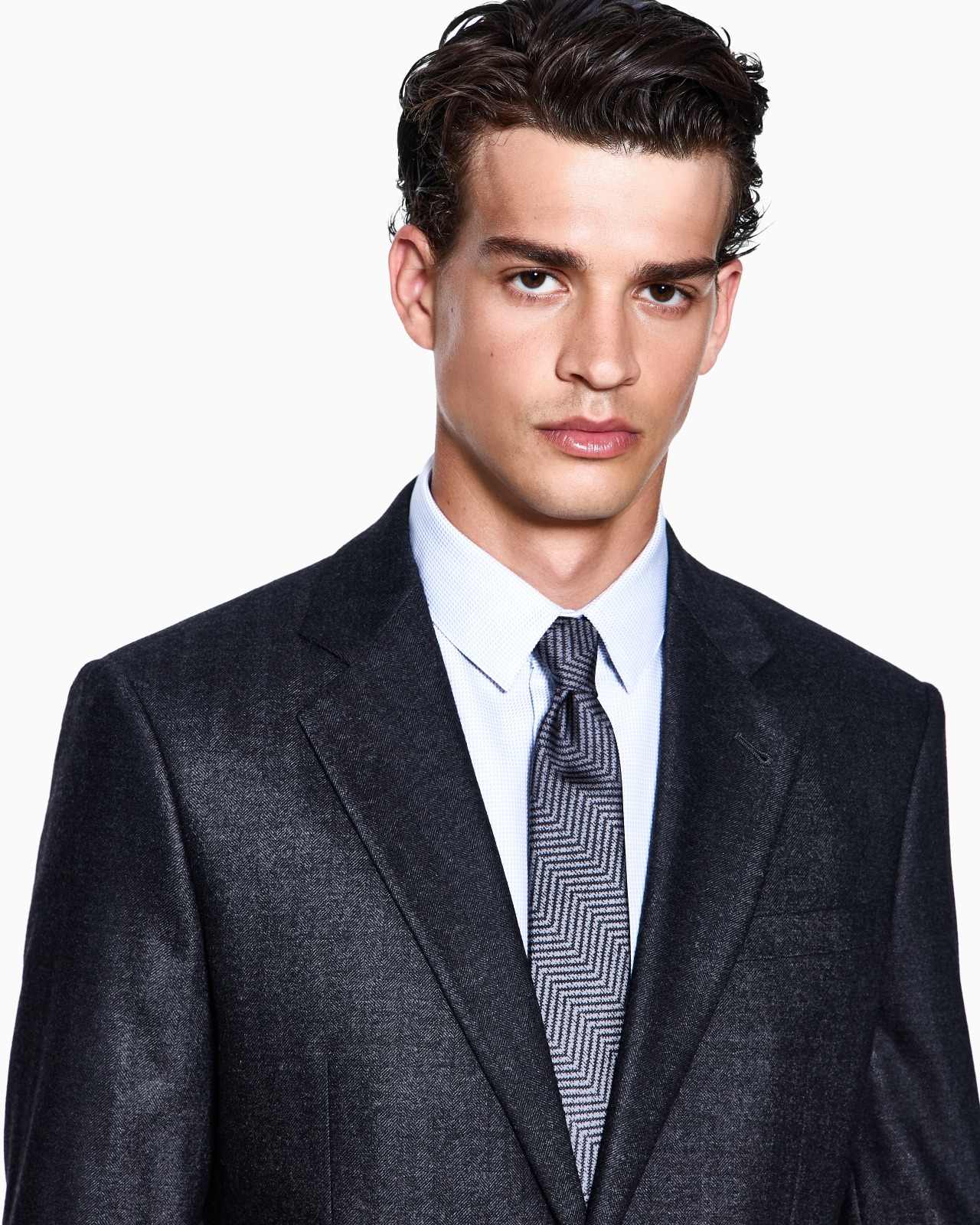 SOHO LINE SINGLE-BREASTED SUIT IN CHEVRON VIRGIN WOOL AND CASHMERE - 4