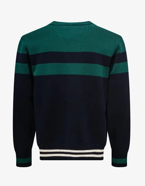 Valentino Navy Blue & Green V Logo Patch Cardigan - 2
