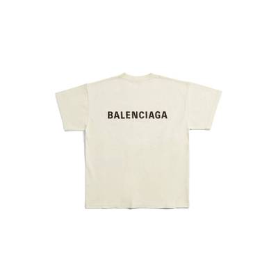BALENCIAGA Women's Balenciaga Back T-shirt Medium Fit in Cream outlook