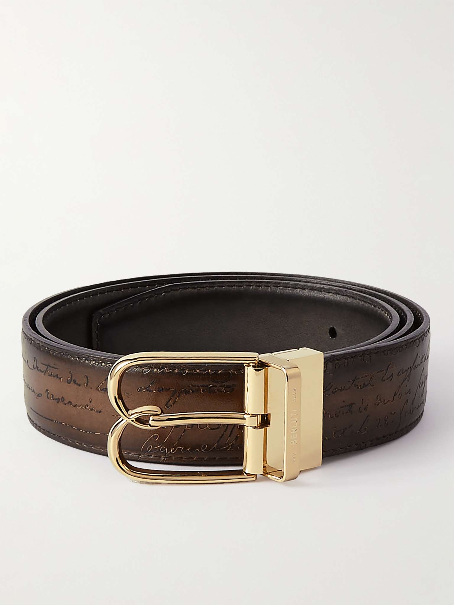 Berluti Scritto 3.5cm Leather Belt | REVERSIBLE