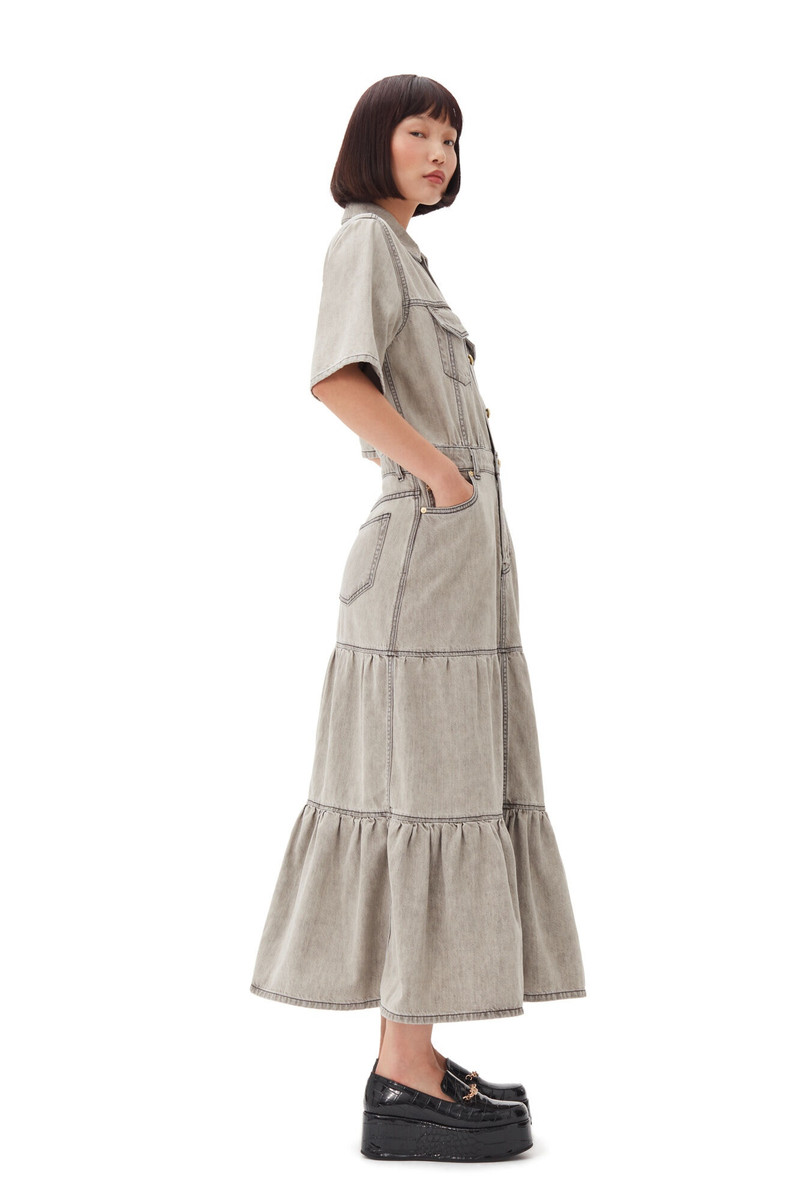 GREY FUTURE LONG DENIM DRESS 6