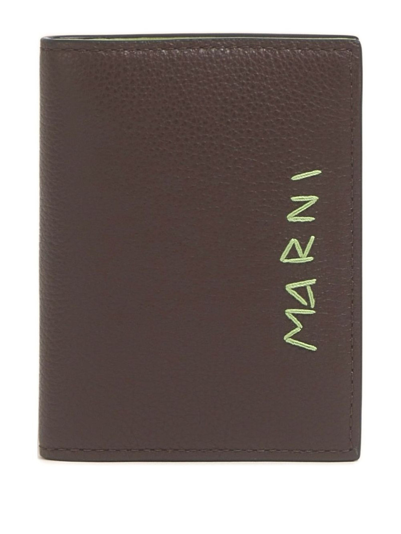 logo-plaque calfskin leather wallet 1