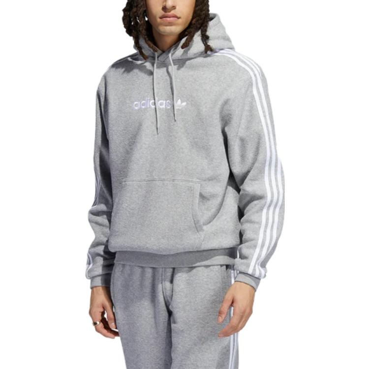 adidas Originals Comfort 3-Stripes Hoodie 'Heather Grey' H31237 - 5