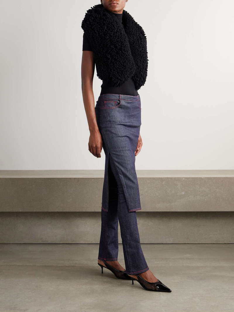 Alaïa High-rise straight-leg layered jeans outlook