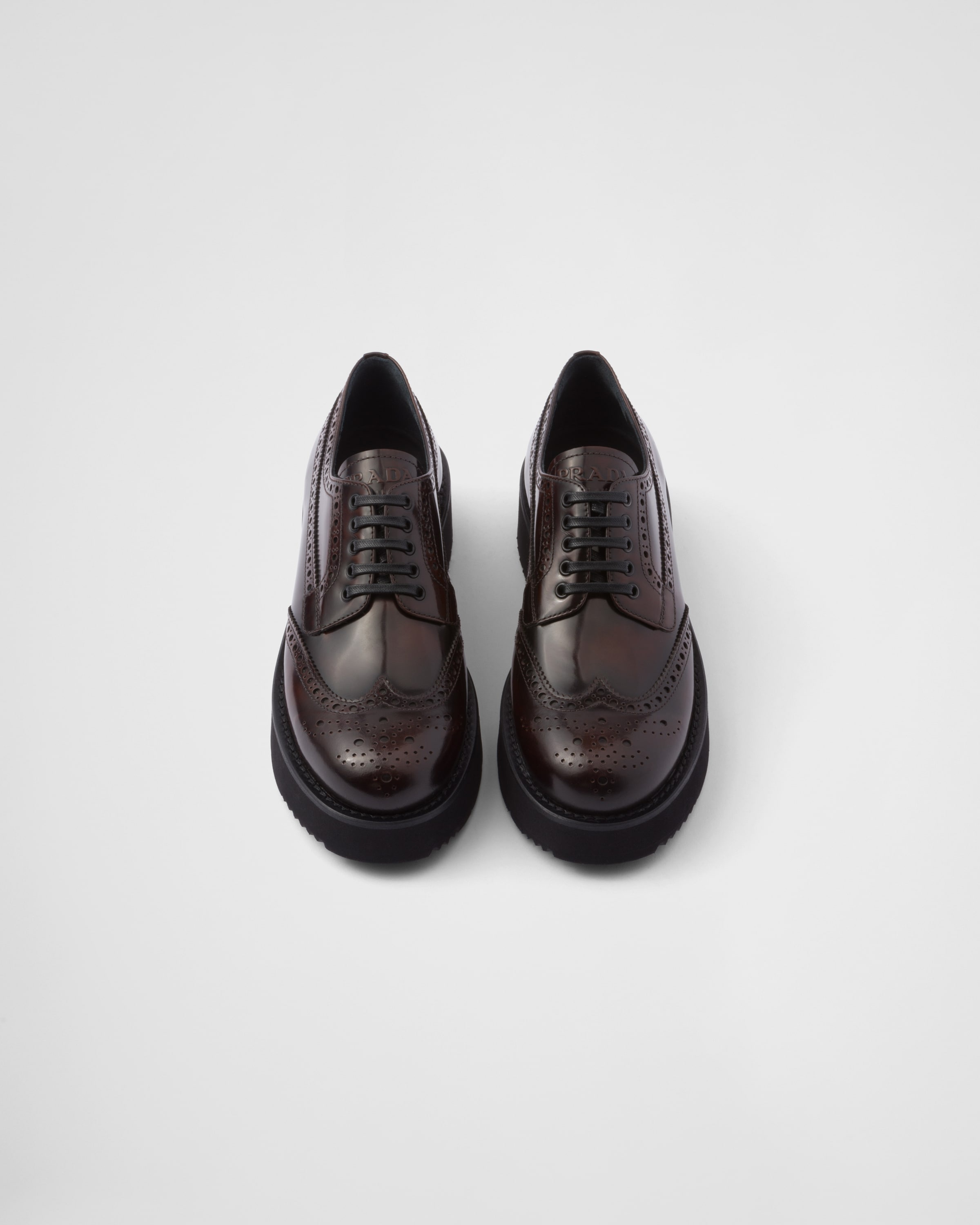 Brushed leather derby shoes - 3