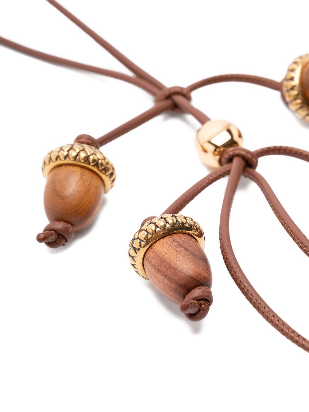 Acorn leather charm - 2
