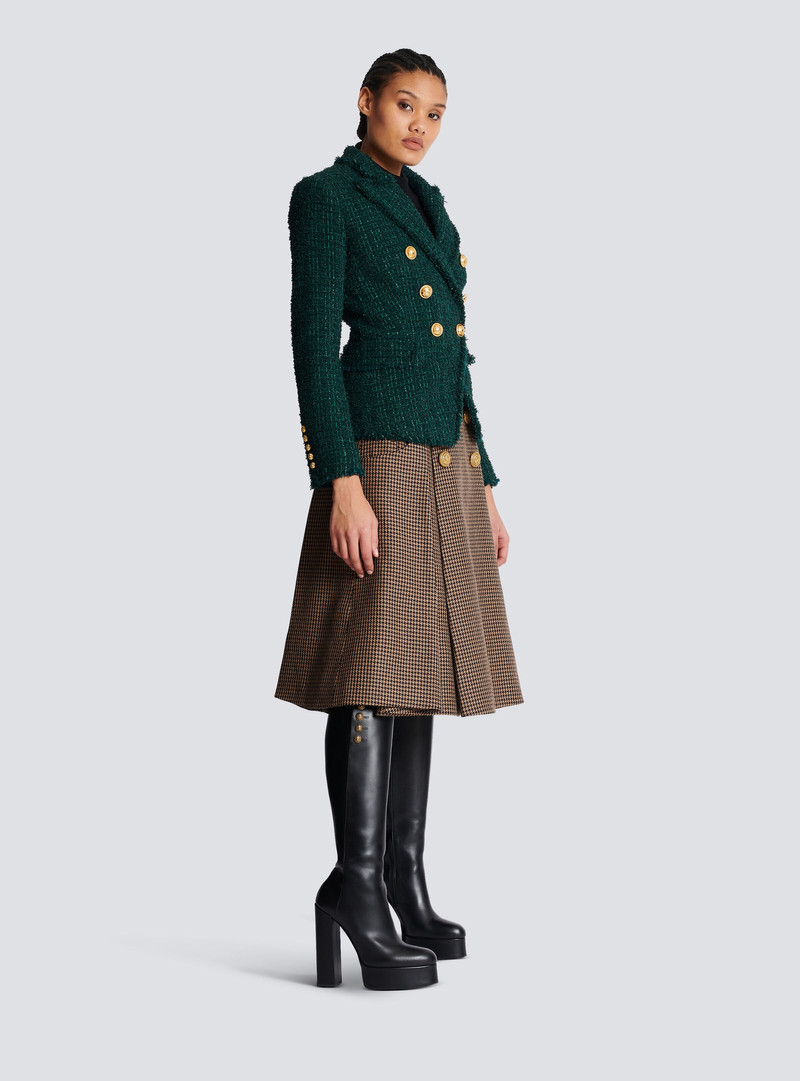 6 단추 tweed 재킷 3